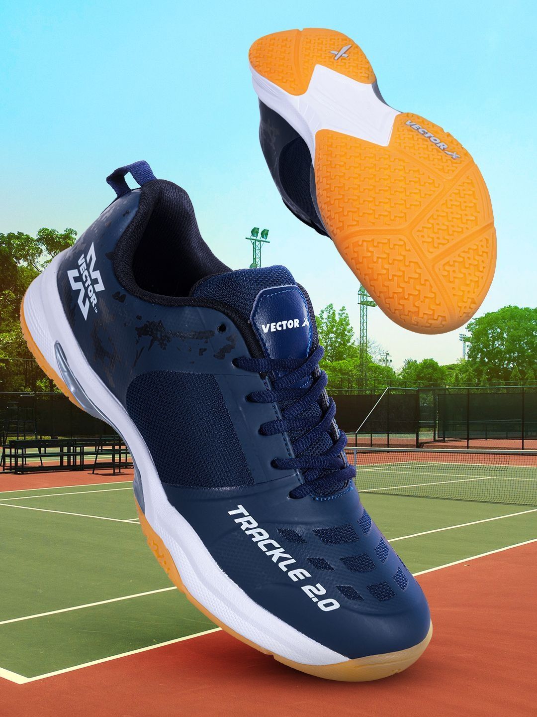 VECTOR X Trackle 2.0 Breathable Mesh with TPU FusingRubber Sole Badminton Court Shoes