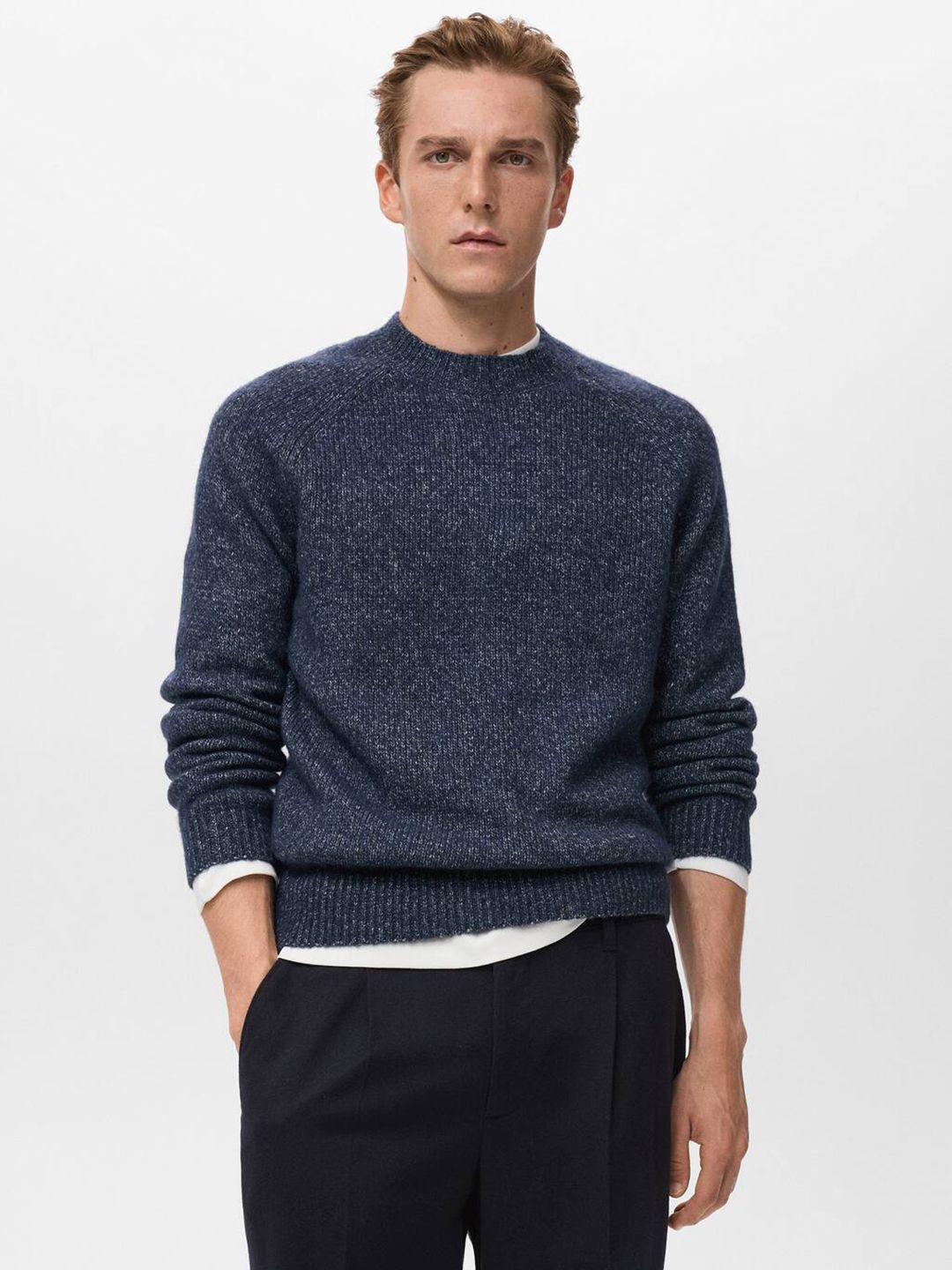 MANGO MAN Round Neck Woollen Pullover