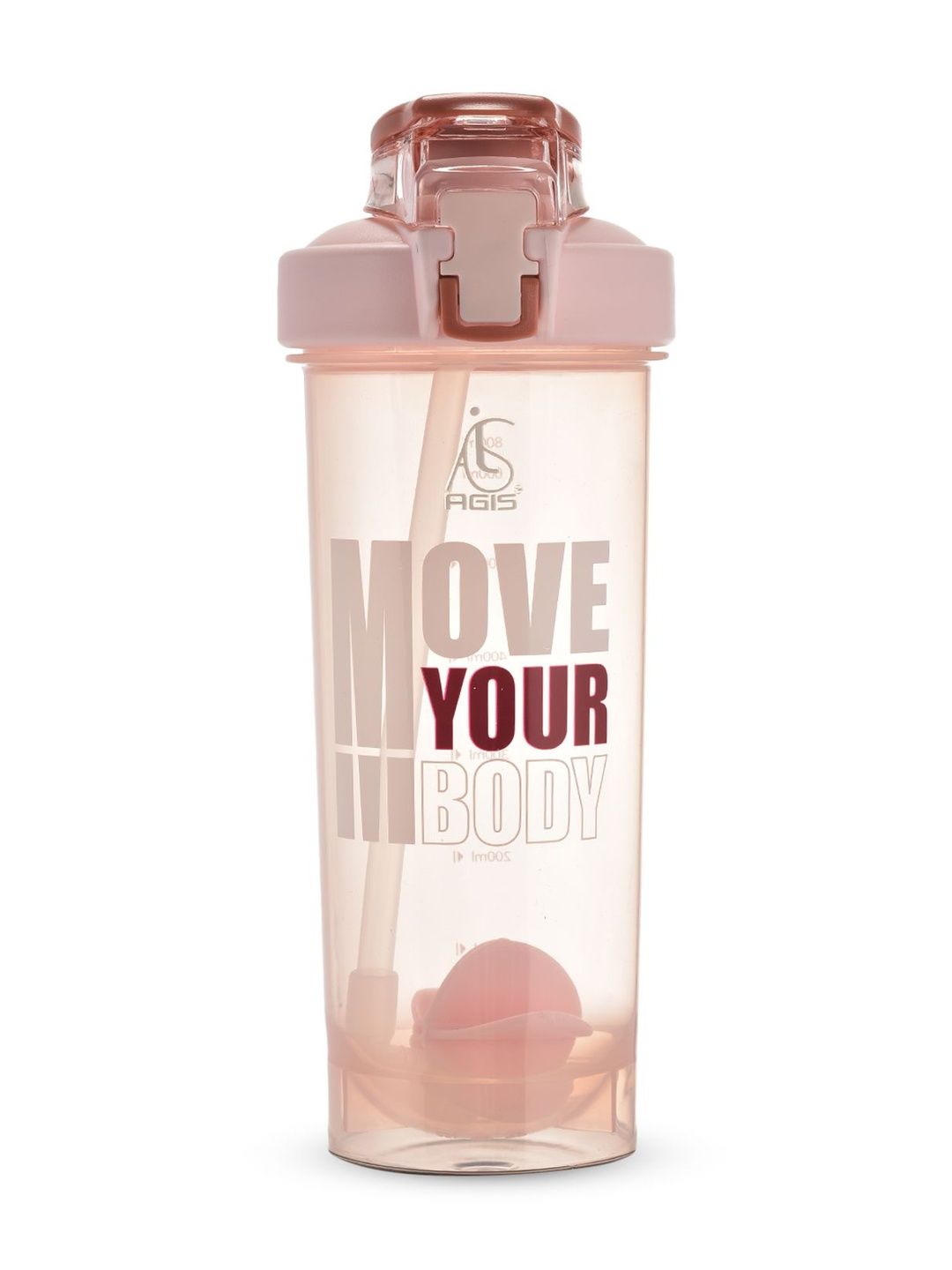 AGIS Pink & Maroon Single Plastic Typography Water Bottle