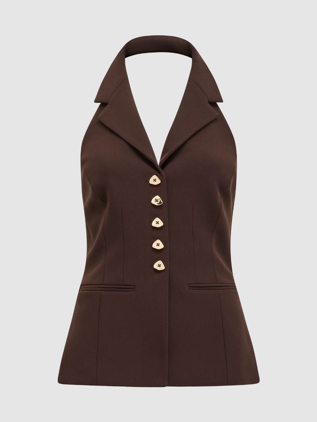 Lapel Collar Woven Waistcoat