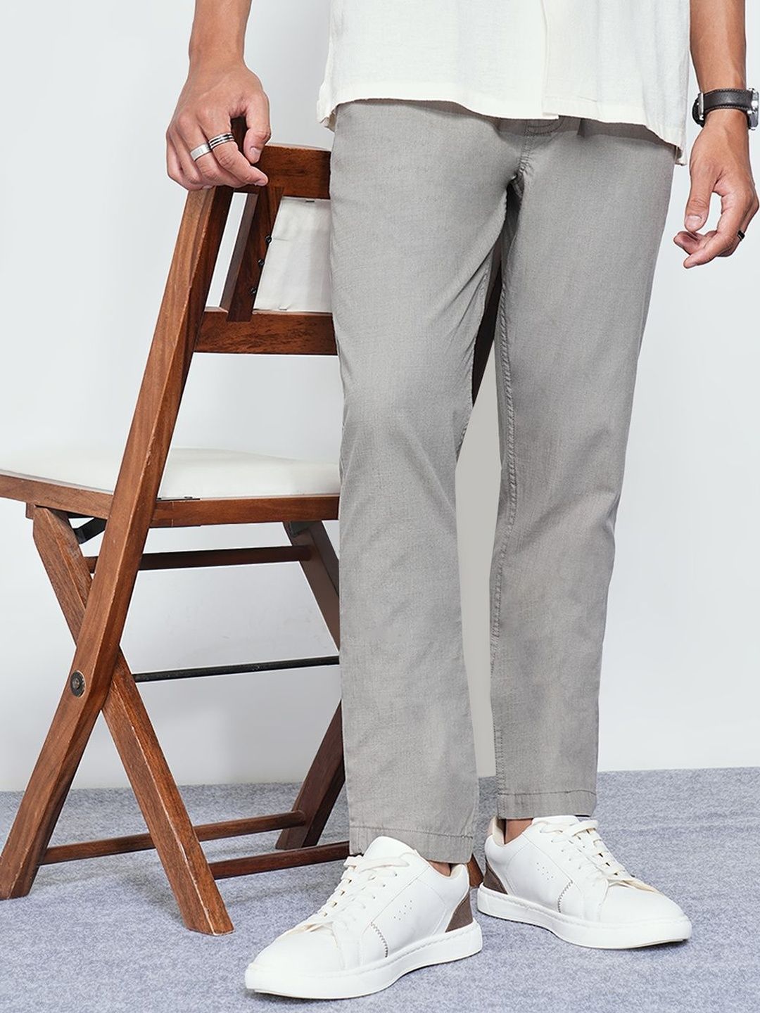 7 Alt by Pantaloons Men Slim Fit Trousers