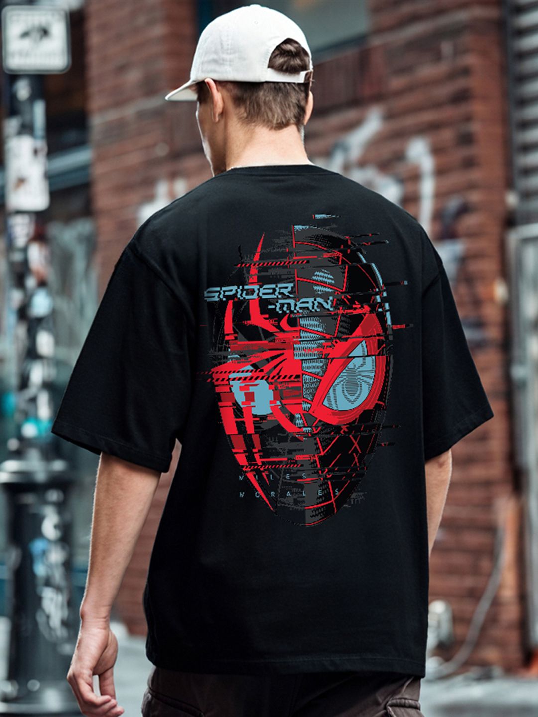 Bewakoof Official Marvel Merchandise  Across The Spiderverse Printed Oversized T-shirt