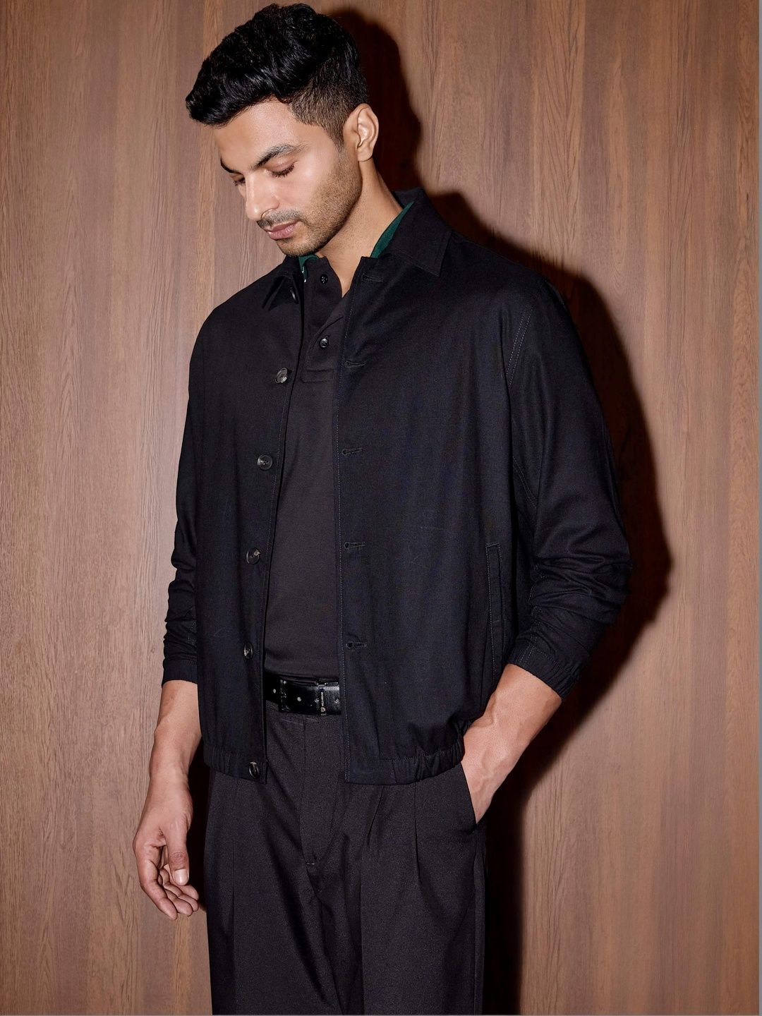 COVE AND LANE Spread Collar Bomber Jacket