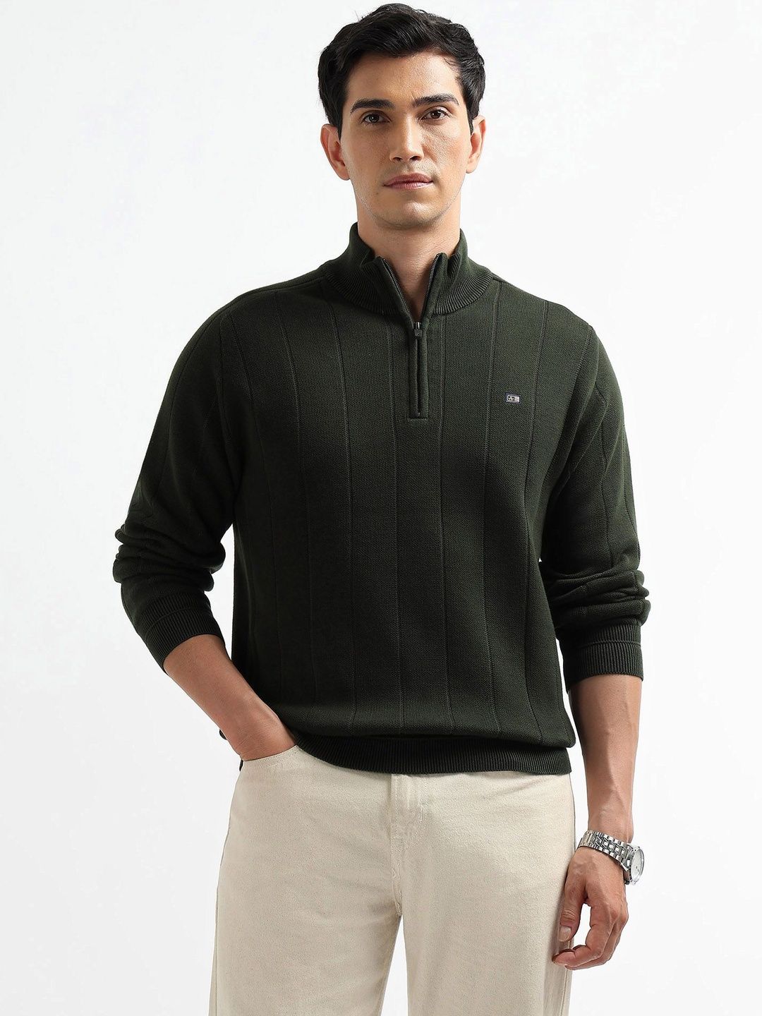 Arrow Sport Men Ribbed Pullover