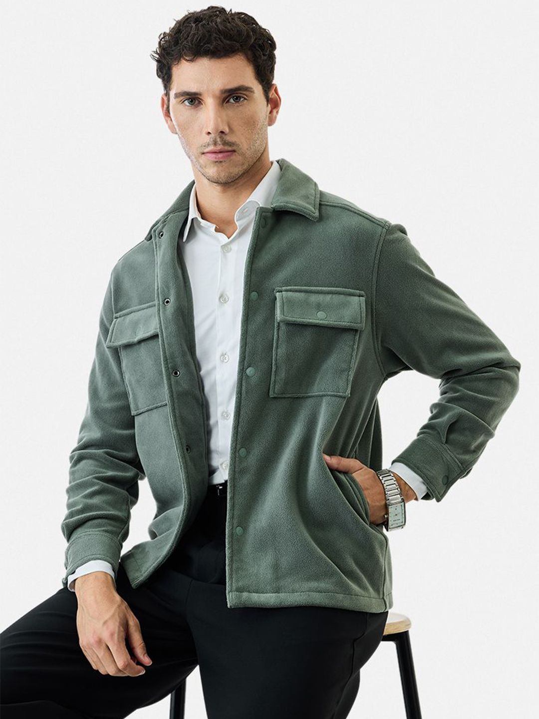 Snitch Green Solid Jacket