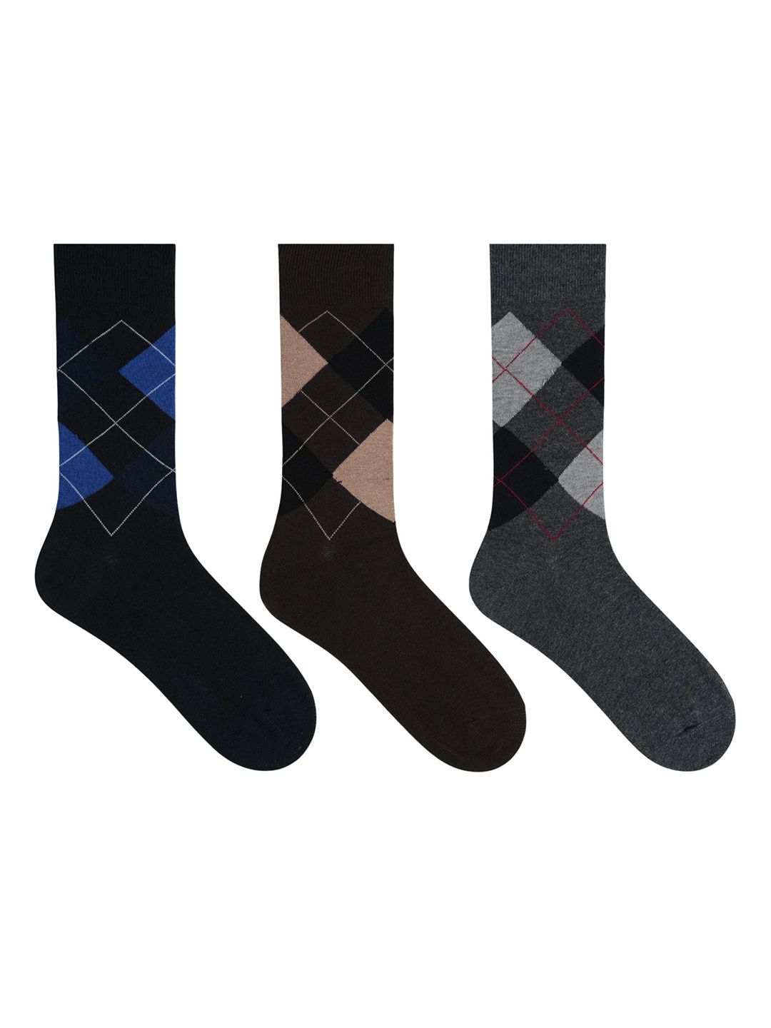 Socksxpress Men Pack Of 3 Patterned Calf-Length Socks