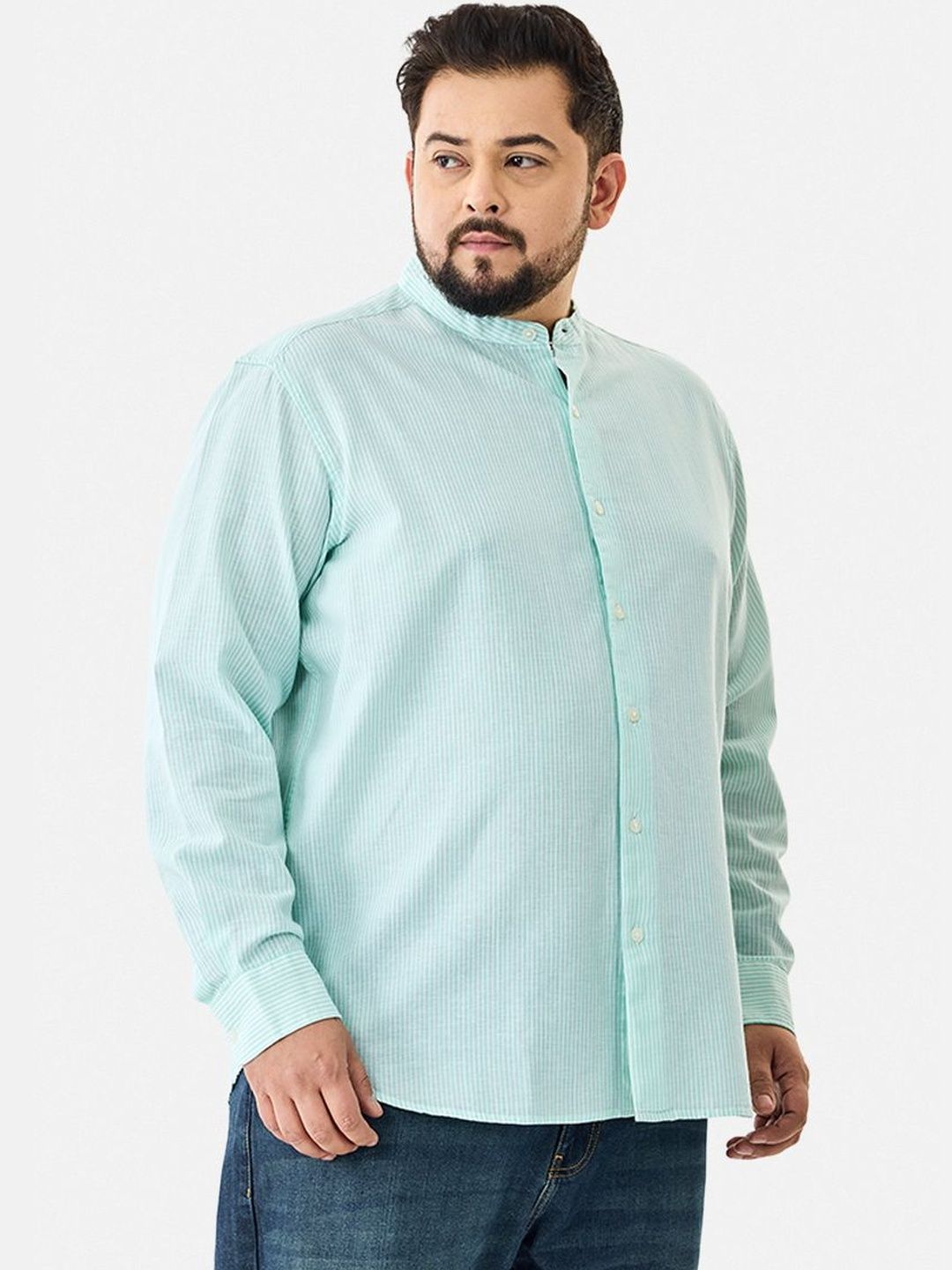 Snitch Plus Size Men Multi Stripes Striped Casual Shirt