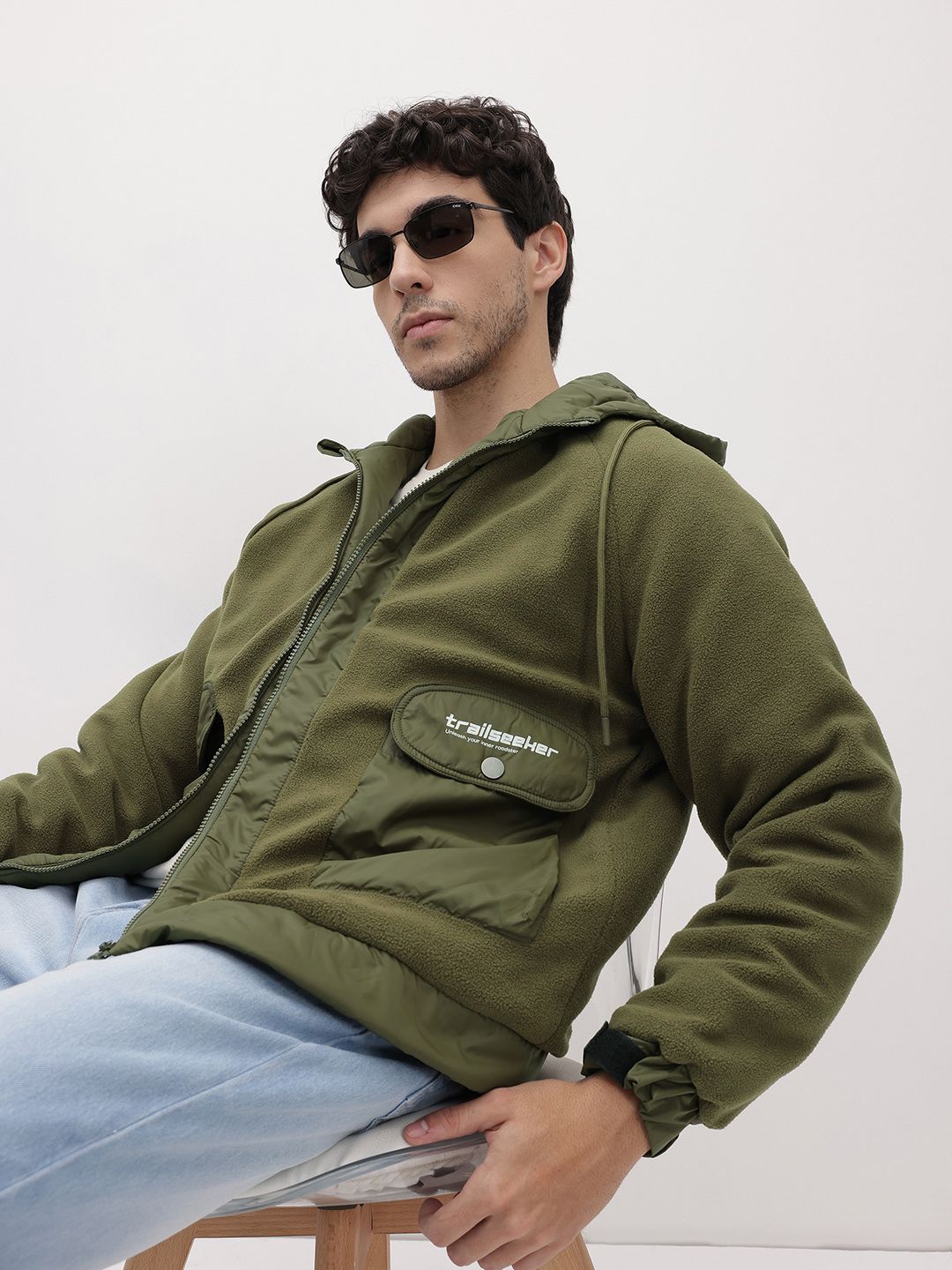 The Roadster Life Co. Fleece Padded Hooded Jacket