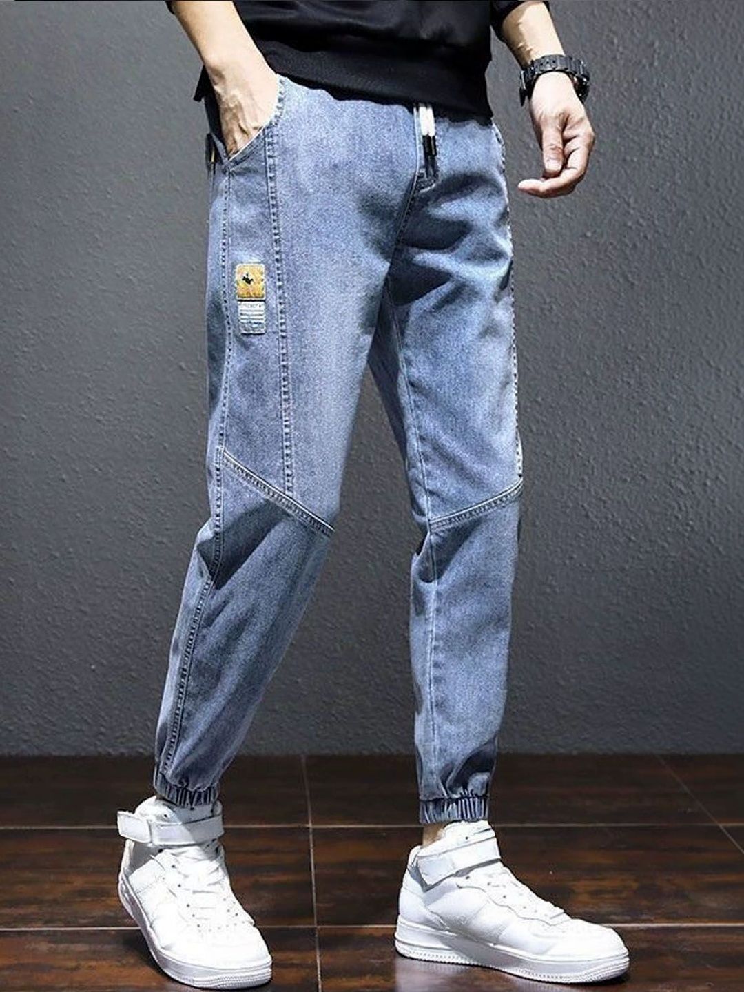StyleCast StyleCast Men Jogger Mid-Rise Slash Knee Jeans