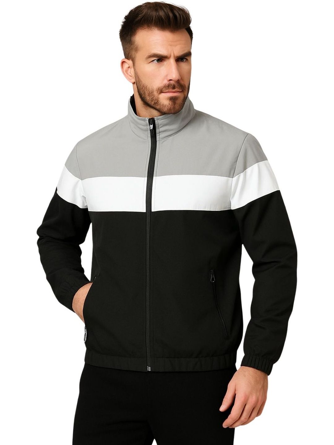 Zuhper Men Colourblocked Lightweight Sporty Jacket