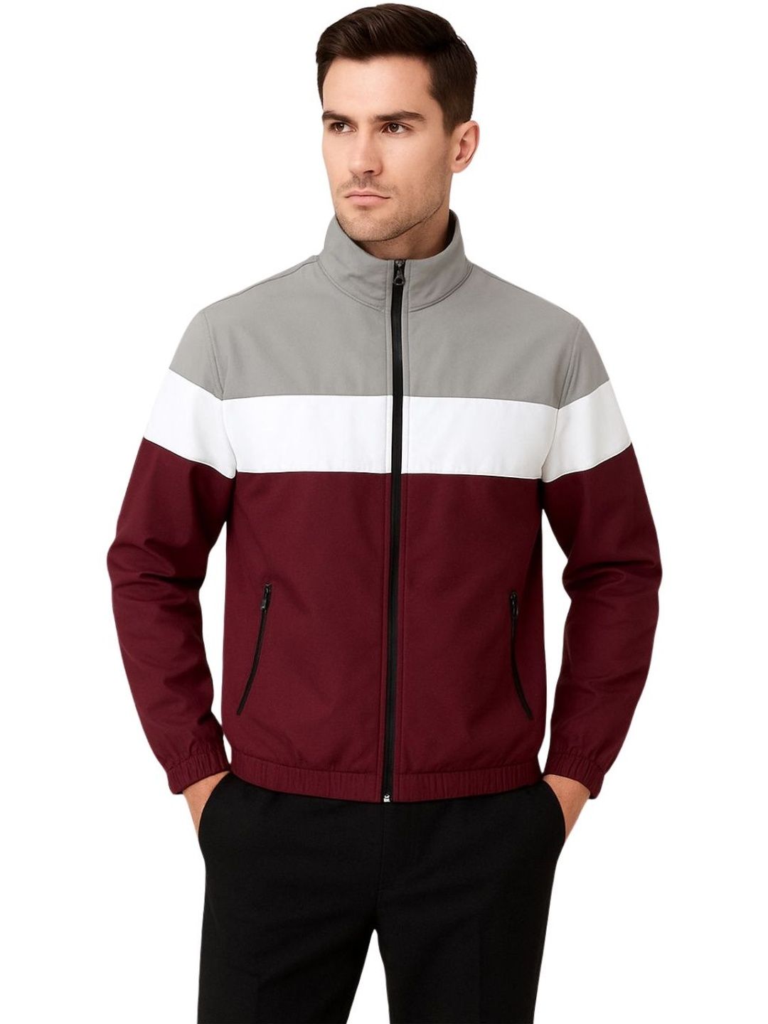 Zuhper Men Colourblocked Lightweight Sporty Jacket