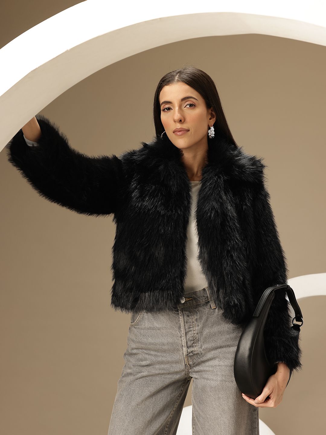 Buy Chemistry Fur Open Front Jacket - Jackets for Women 33469826