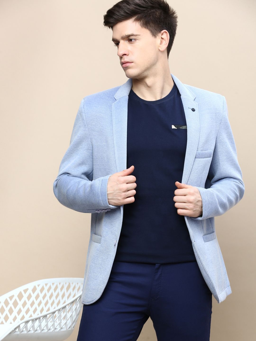 SHOWOFFFF Slim-Fit Single Breasted Blazer