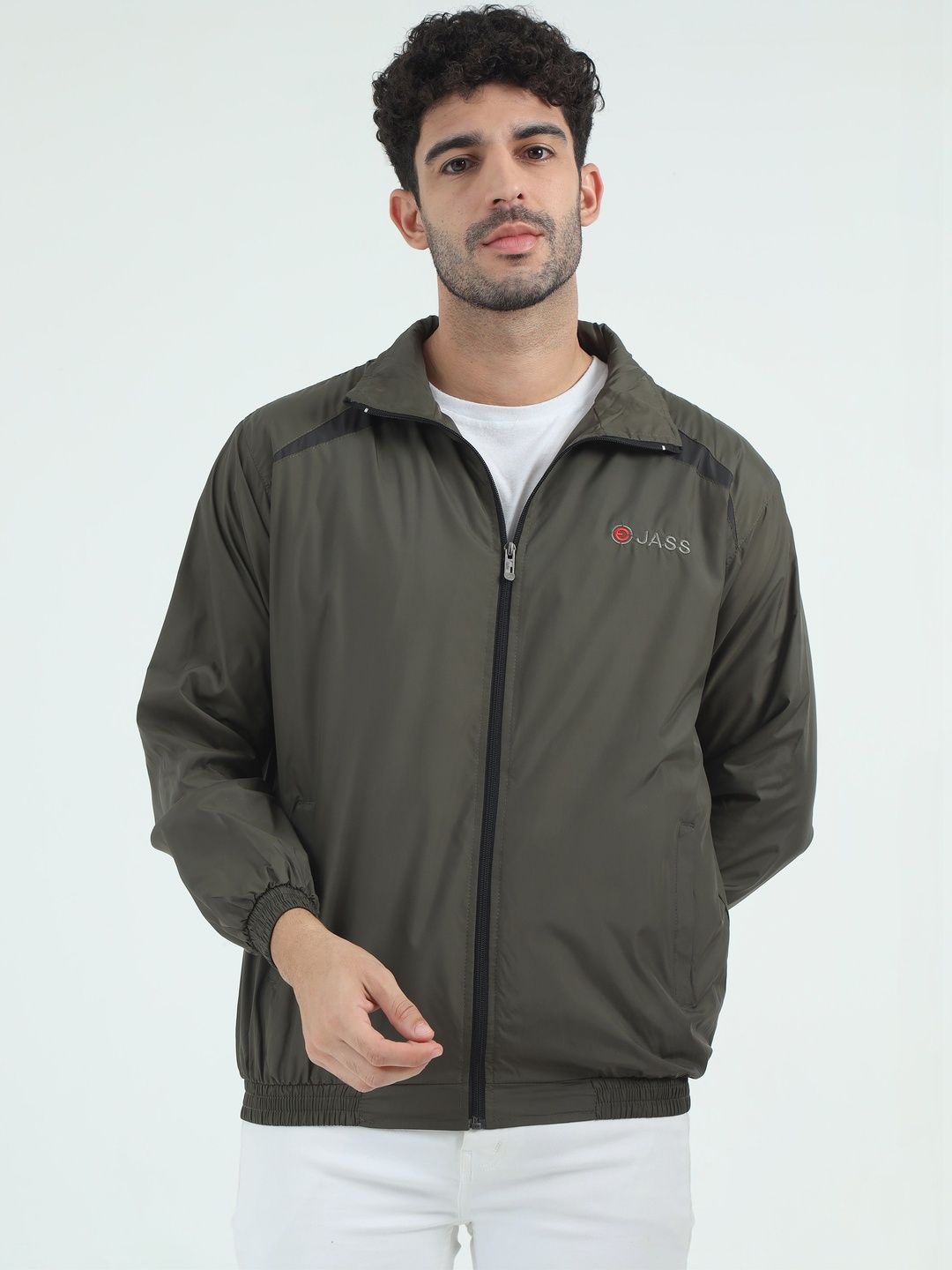 VROJASS Men Solid Lightweight Casual Jacket