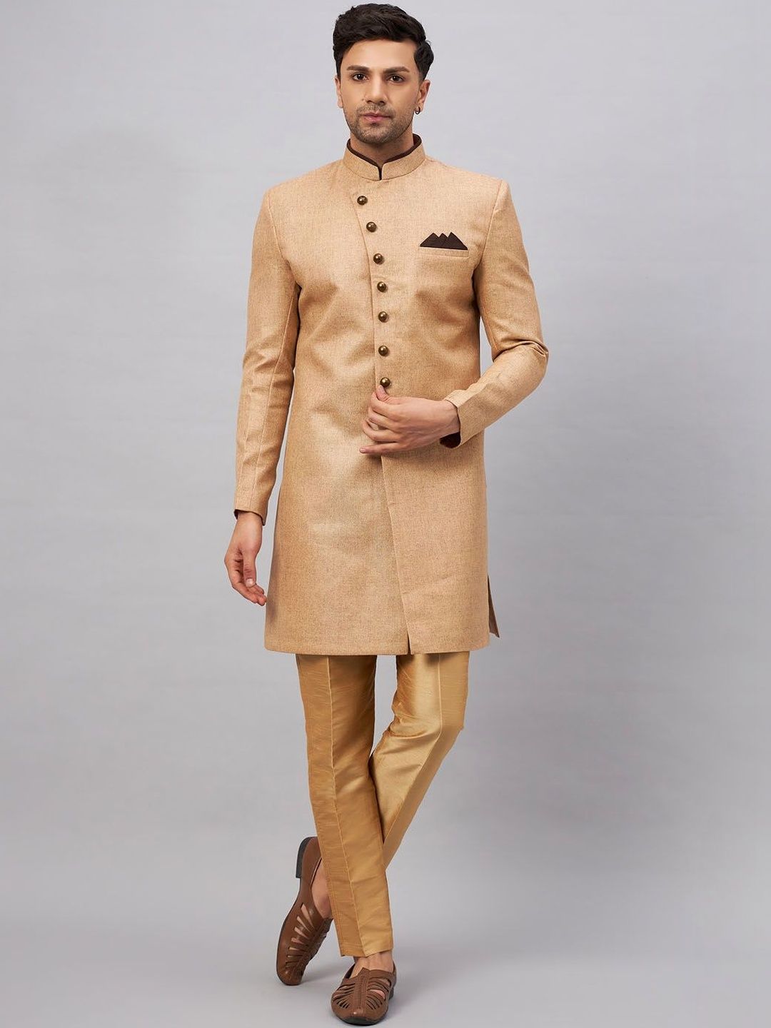 JBN Creation Mandarin Collared Sherwani