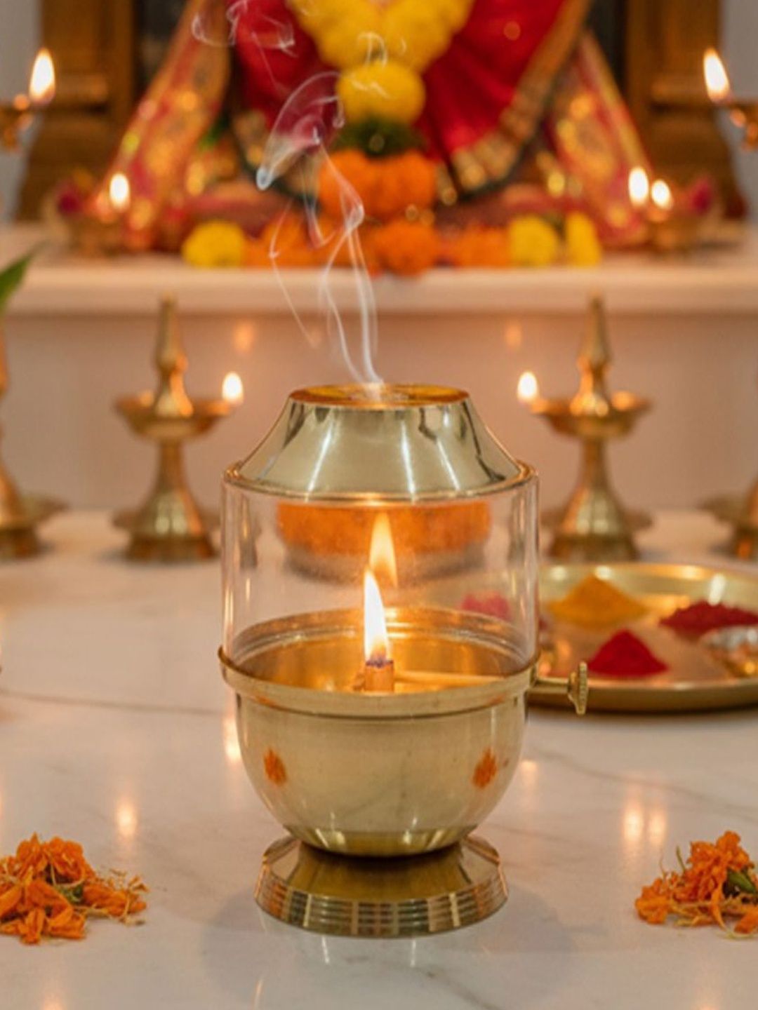 Heaven Decor Diya With Adjustable Bati Knob