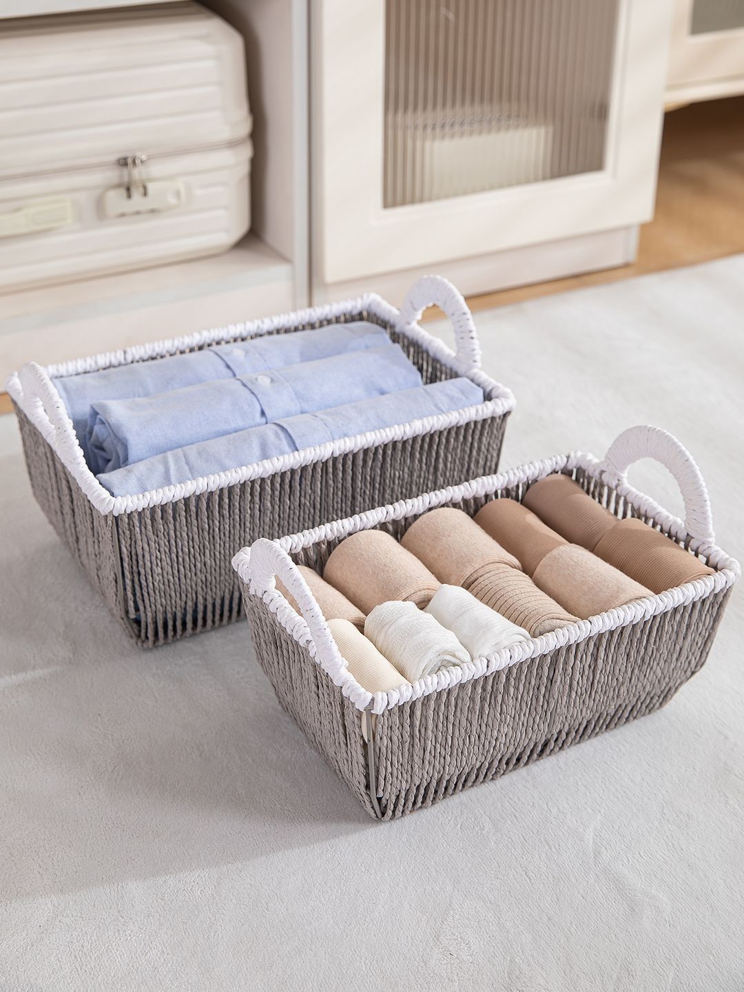 HOKIPO Grey Set of 2 Regular Multi-Utility Organisers