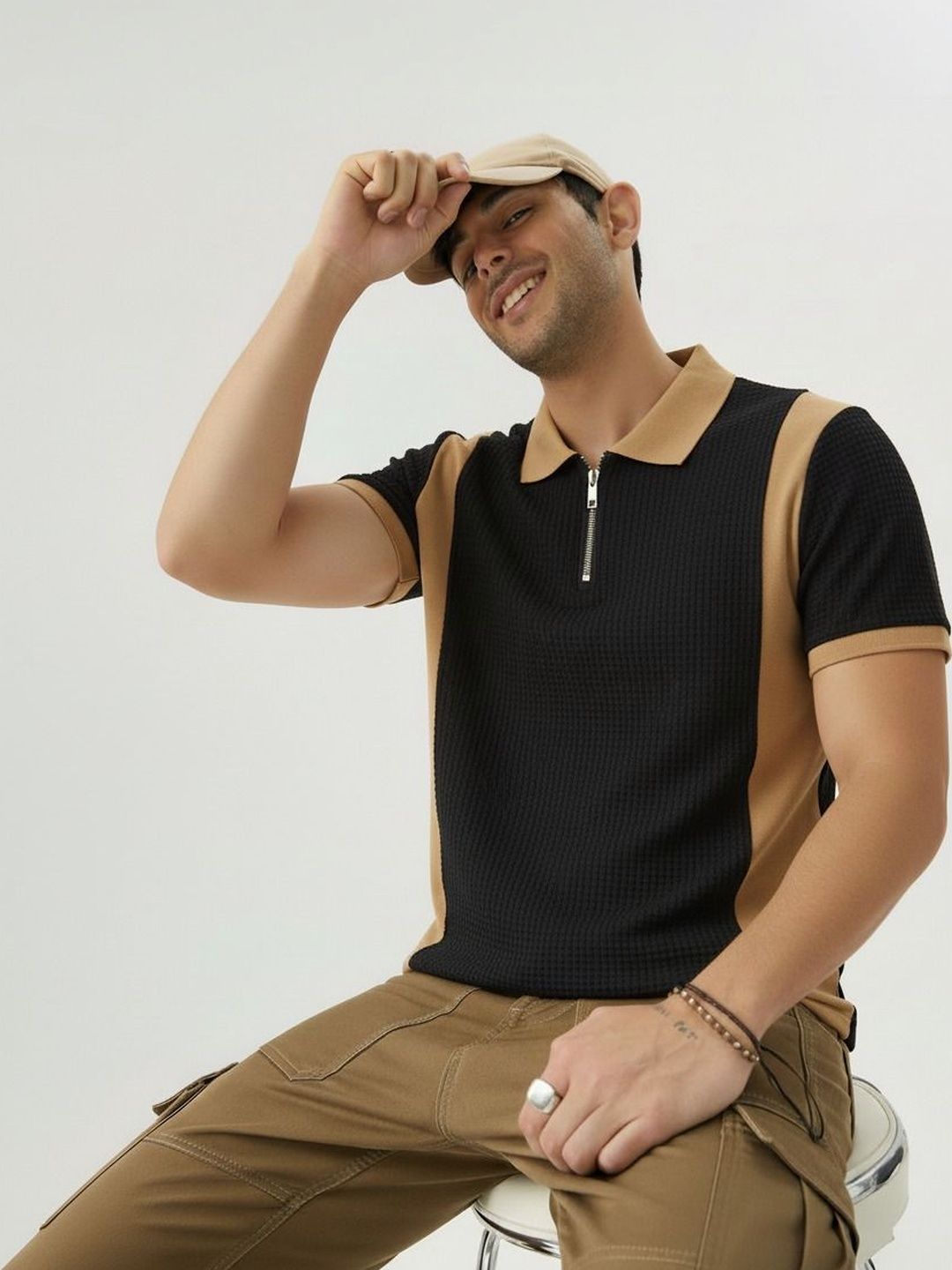Try This Men Colourblocked Polo Collar 1 T-shirt