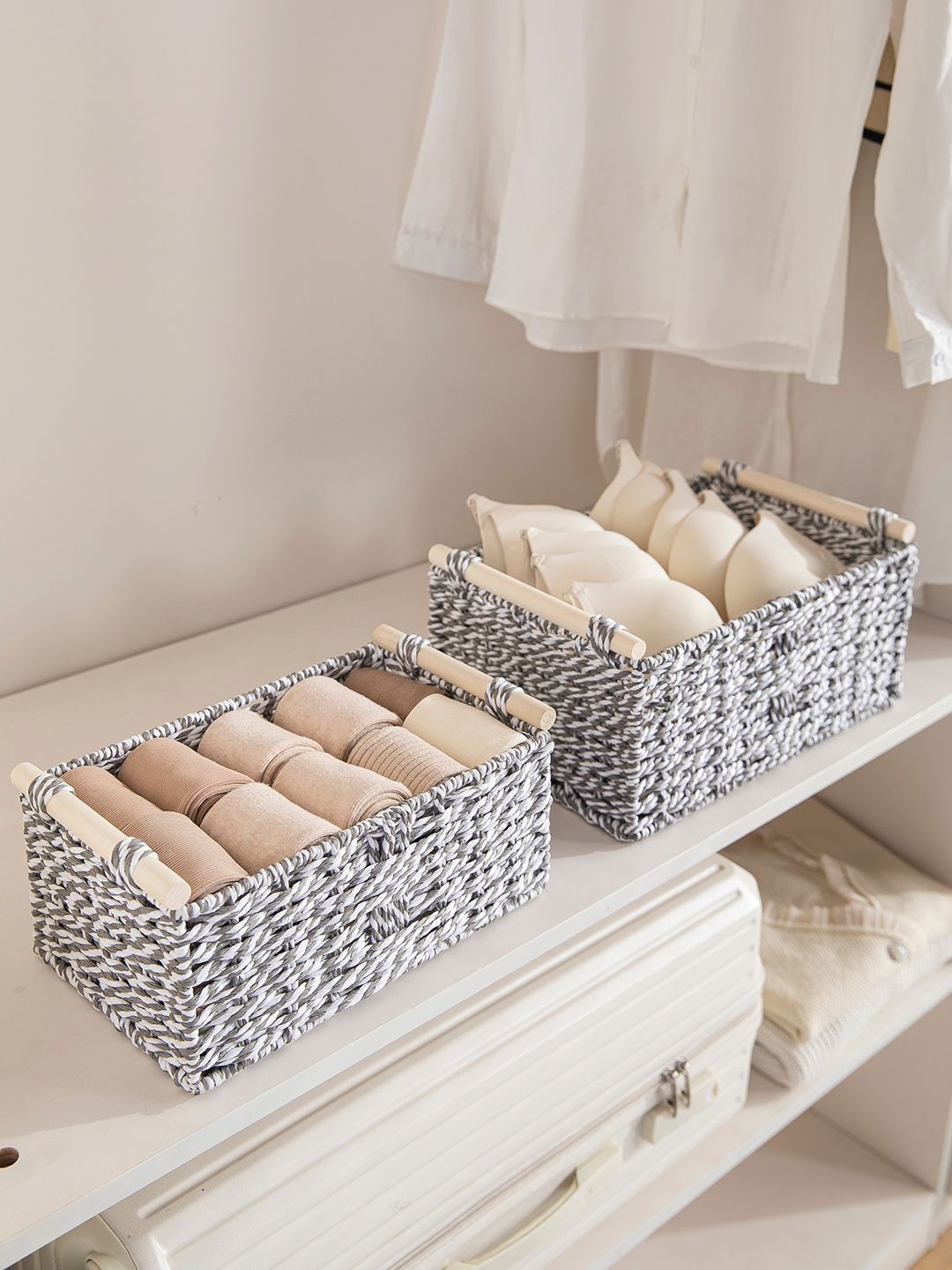 HOKIPO Grey Set of 2 Regular Multi-Utility Organisers