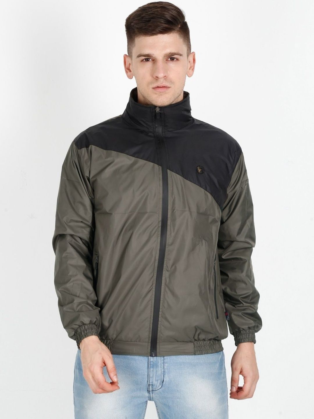 VROJASS Men Colourblocked Lightweight Sporty Jacket