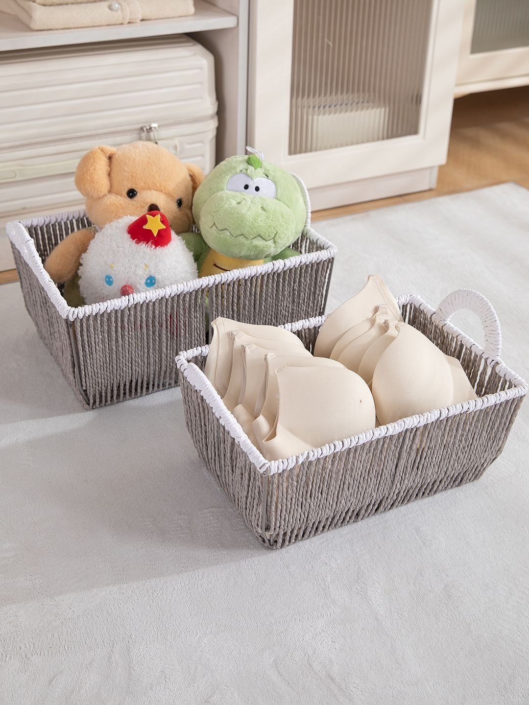 HOKIPO Grey Set of 2 Regular Multi-Utility Organisers