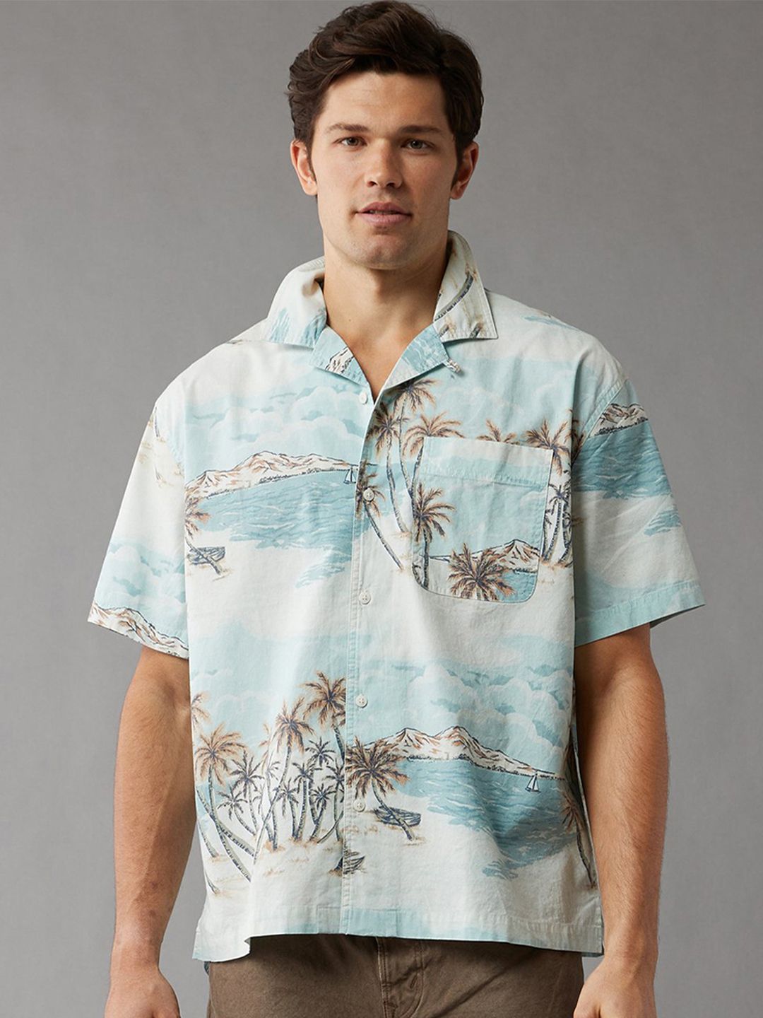 AMERICAN EAGLE OUTFITTERS AMERICAN EAGLE OUTFITTERS Men Classic Floral Opaque Printed Casual Shirt