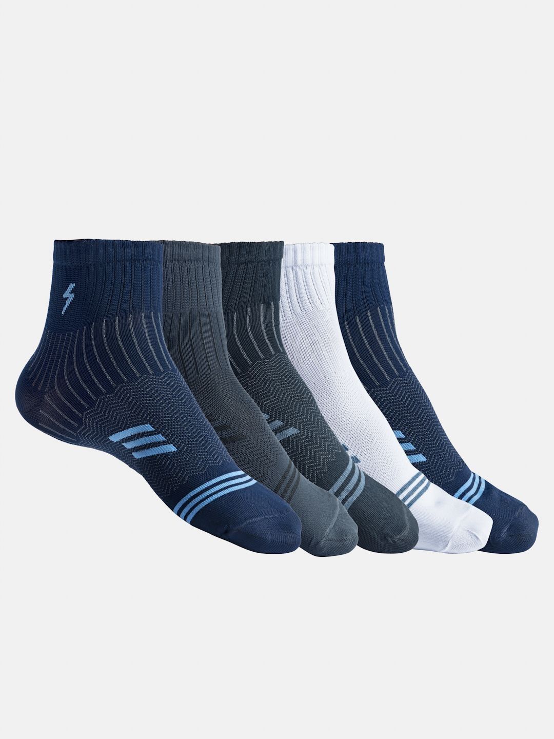 Texlon Men Pack of 5 Nylon Ankle Length Socks