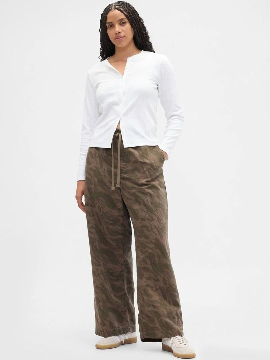 Camouflage Printed Cotton Clean Look Jeans