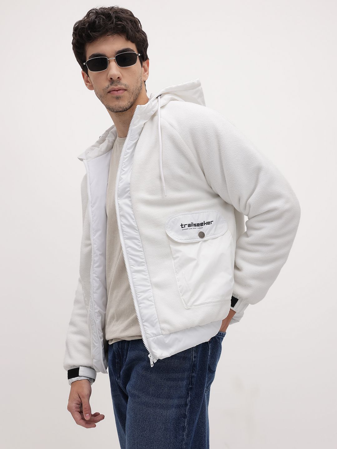 The Roadster Life Co. Fleece Padded Hooded Jacket