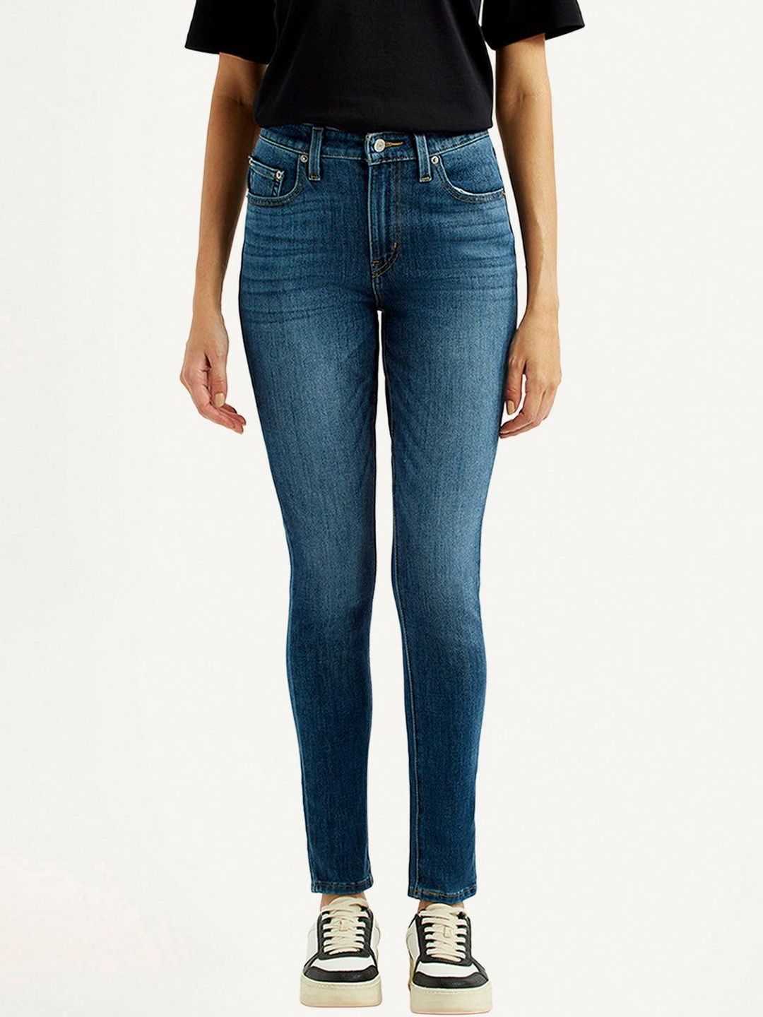 Blue Skinny Fit High Rise Jeans