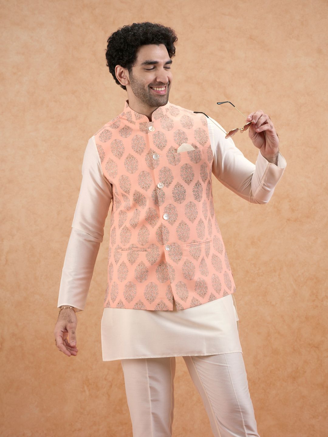 KISAH Printed Nehru Jacket