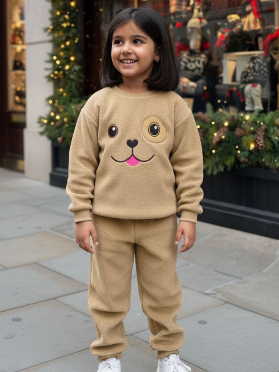 Nap Chief Kids Puppy Printed Fleece T-shirt & Jogger