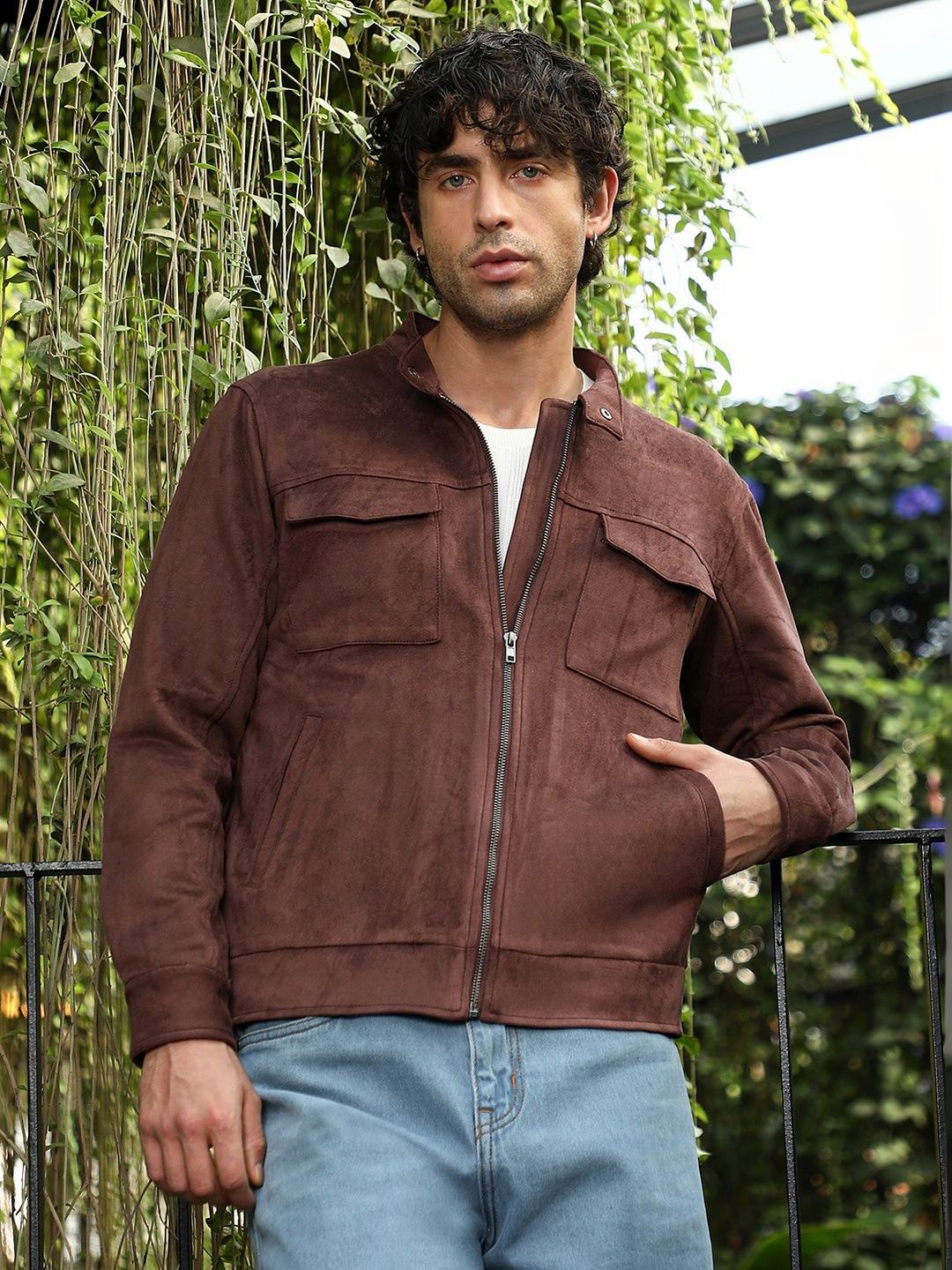 CAHOOT Solid Utility Suede Rider Jacket