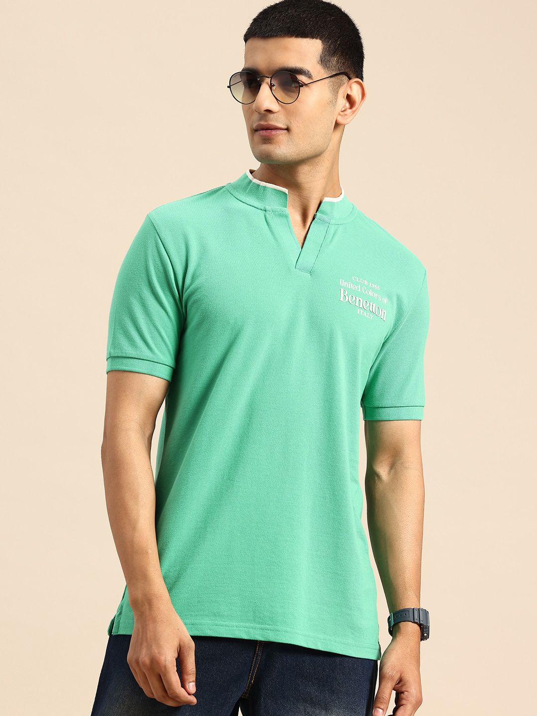 United Colors of Benetton Stand Collar T-shirt