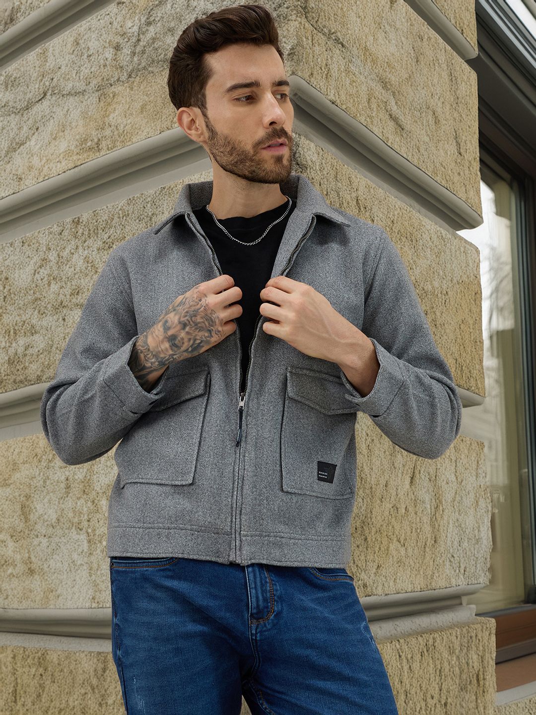 Status Quo Men Open Front Jacket