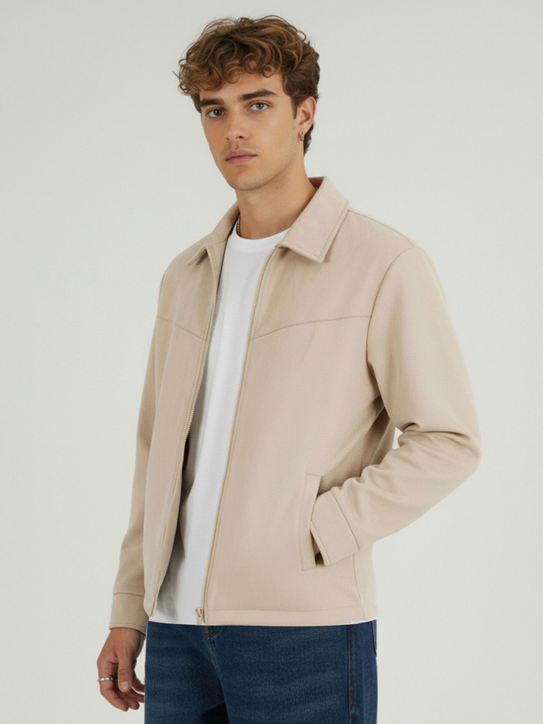 Buy glitchez Suede Finish Spread Collar Tailored Jacket with