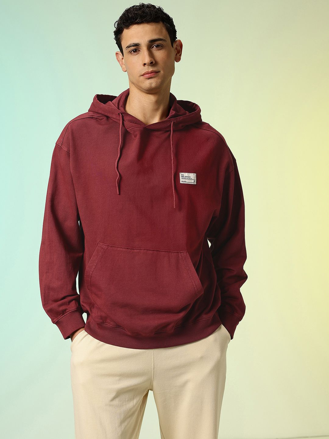 HRX by Hrithik Roshan Hooded Pure Cotton Relaxed Fit Sweatshirt