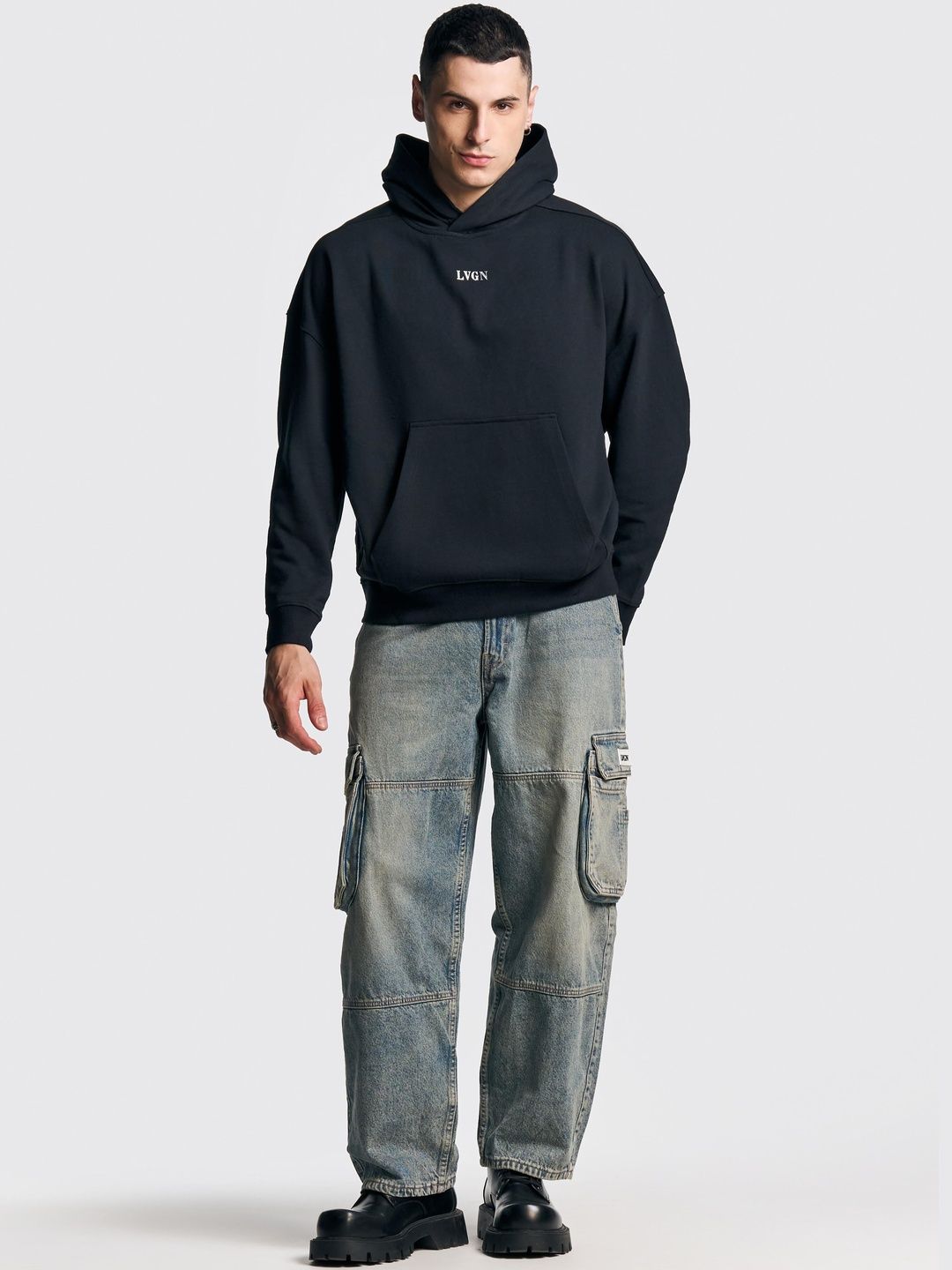 LOVEGEN Men Relaxed Fit Mid-Rise Low Distress Heavy Fade Jeans