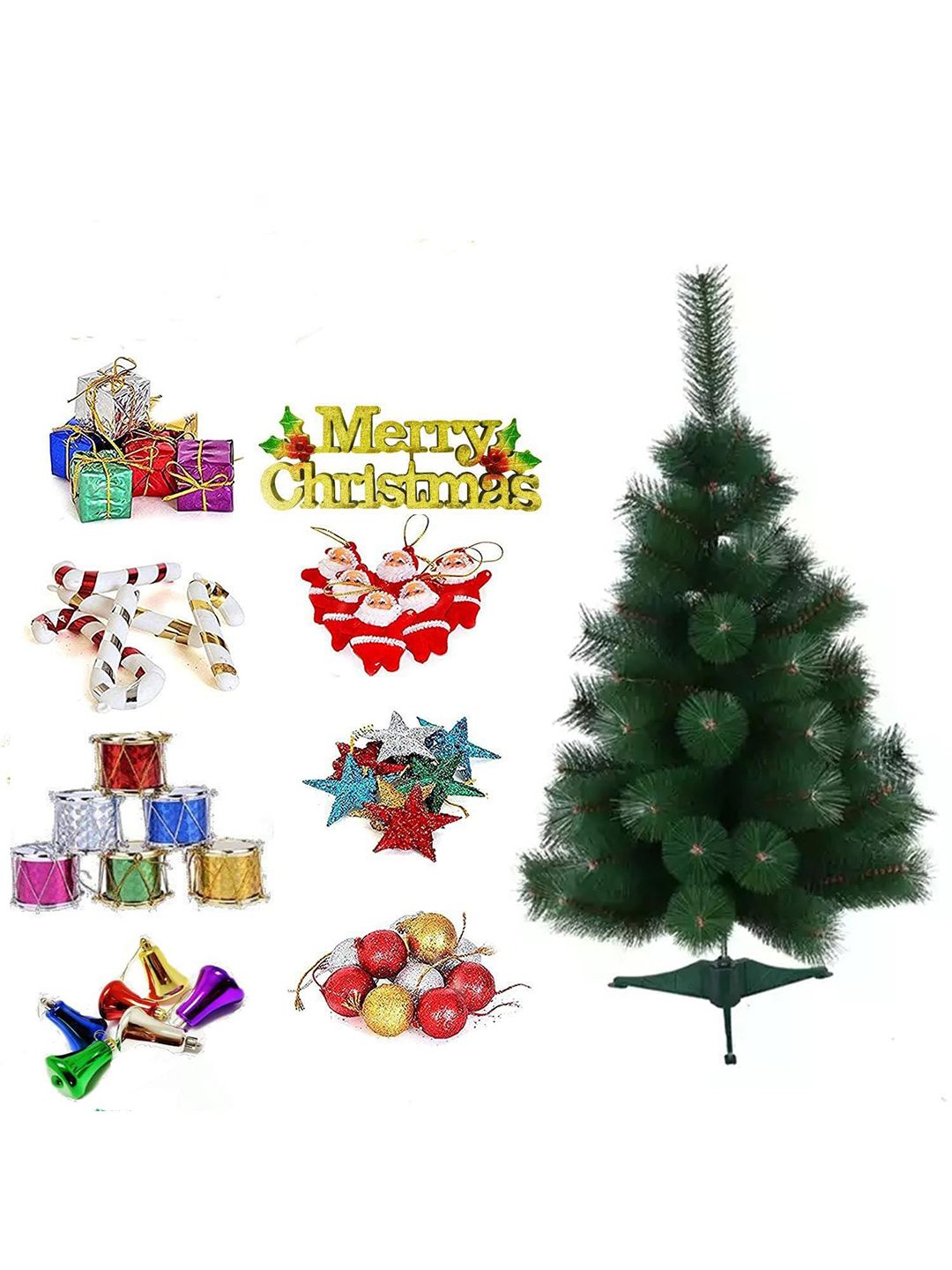 CraftVatika 50-Pcs Green Christmas Festive Decor