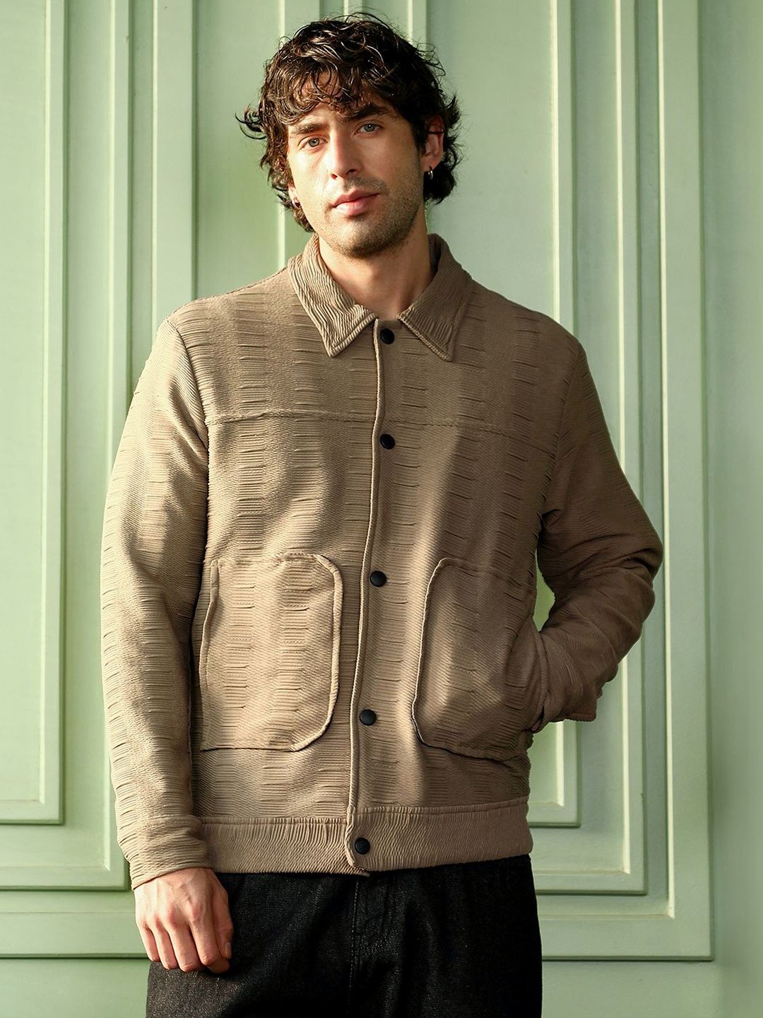 CAHOOT Ruche Jacquard Panelled Jacket