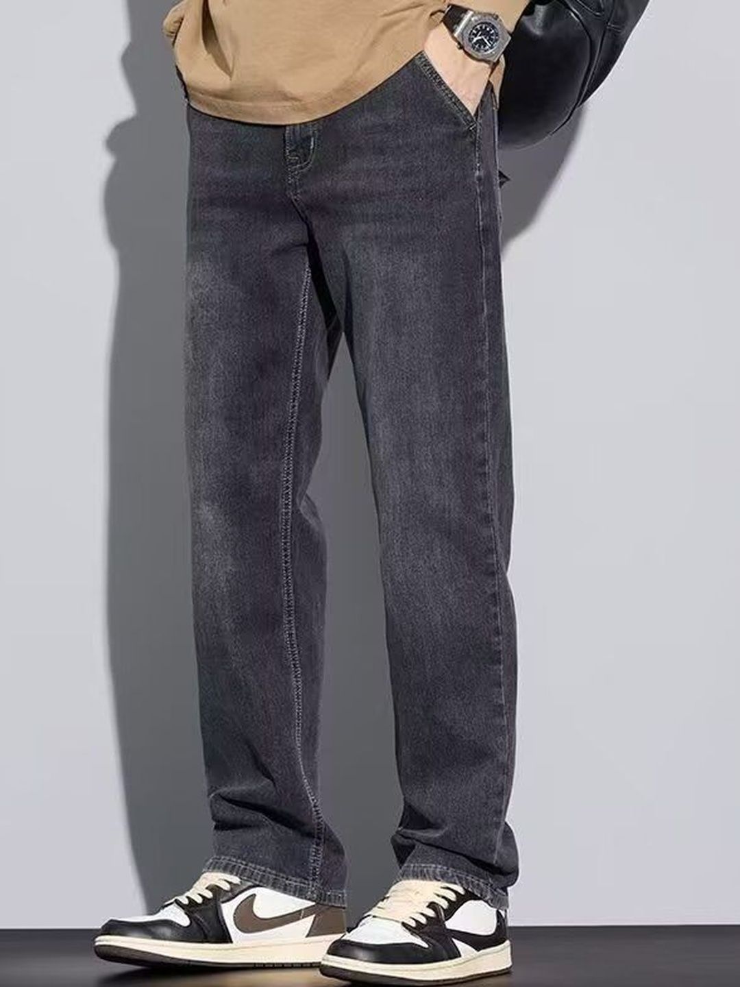 StyleCast x Revolte Men Straight Fit Mid-Rise Light Fade Jeans