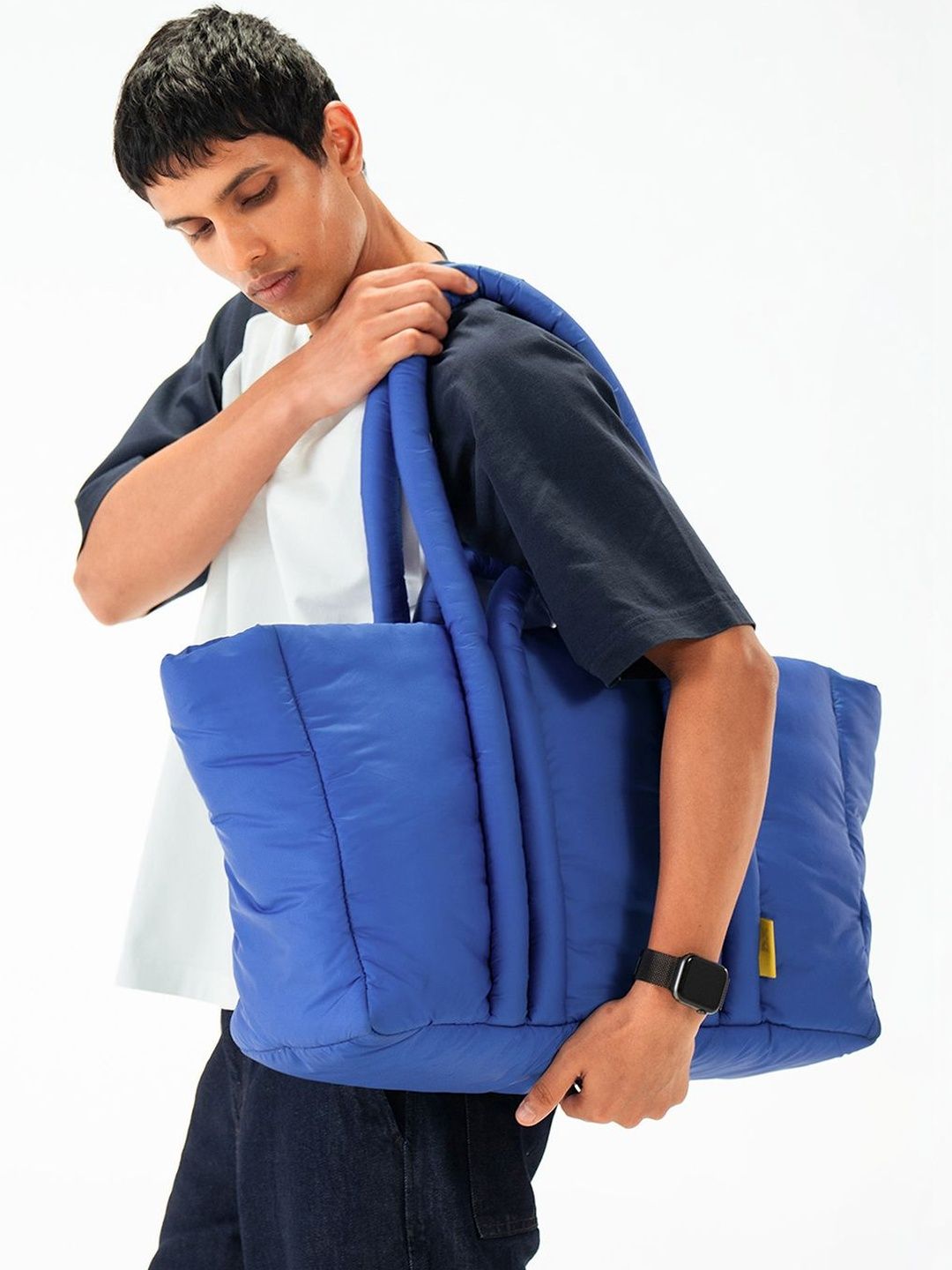 Blue Puft Oversized Tote DailyObjects Blue Puft Oversized Tote