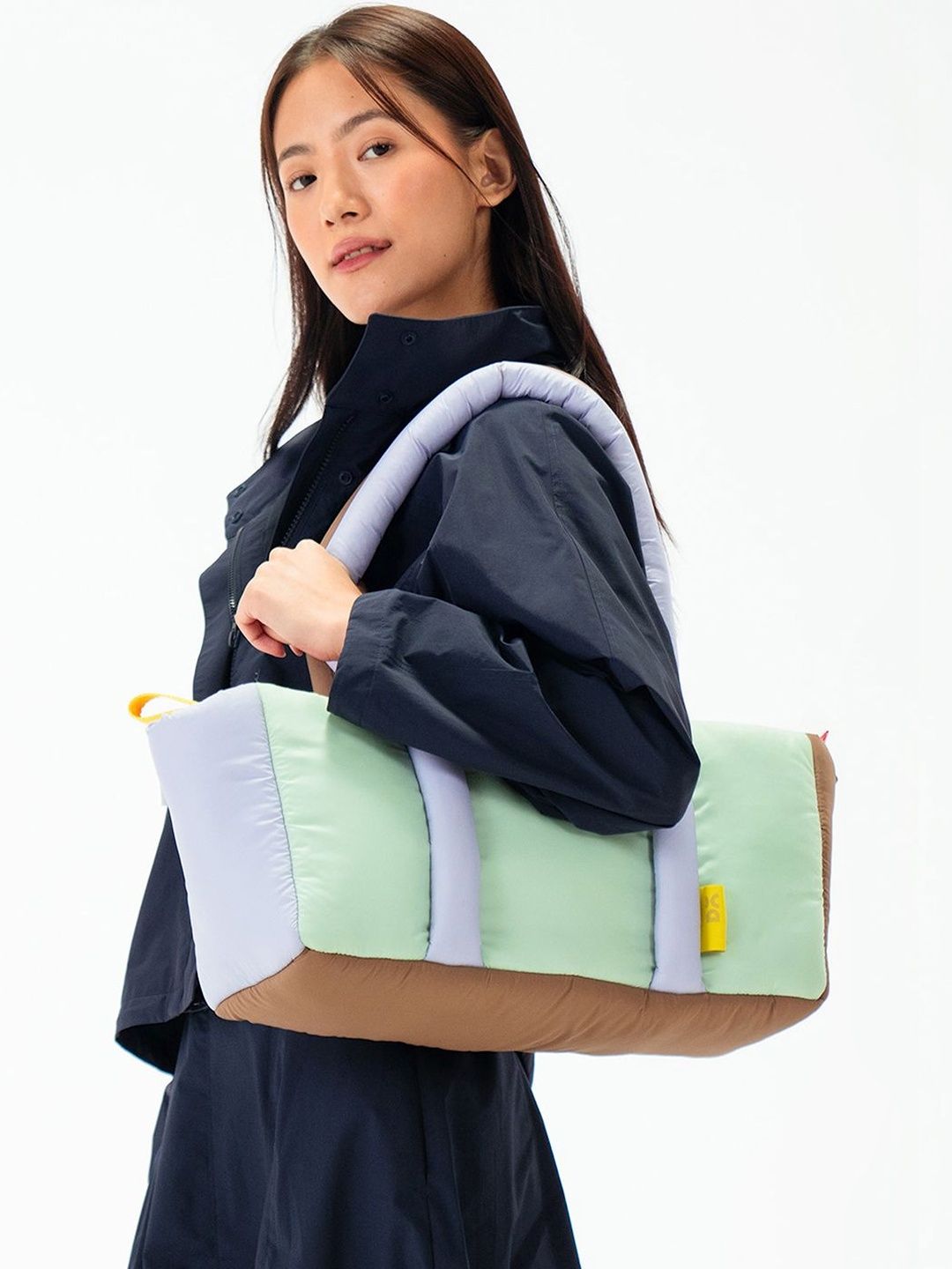 Colourblock Puft Baguette Bag DailyObjects Colourblock Puft Baguette Bag