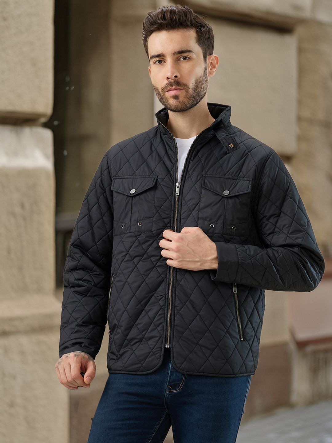Status Quo Men Lightweight Quilted Jacket