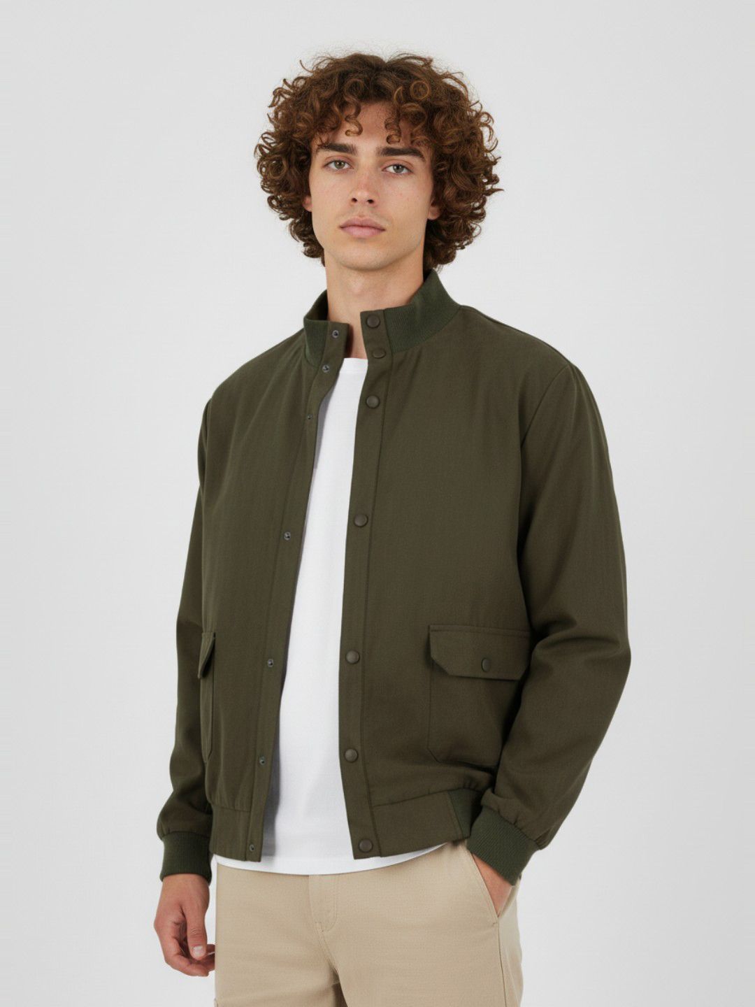 glitchez glitchez Mock Collar Suede Jacket