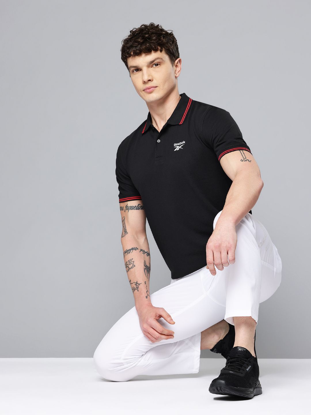 Reebok Brand Logo Detail Polo Collar T-shirt
