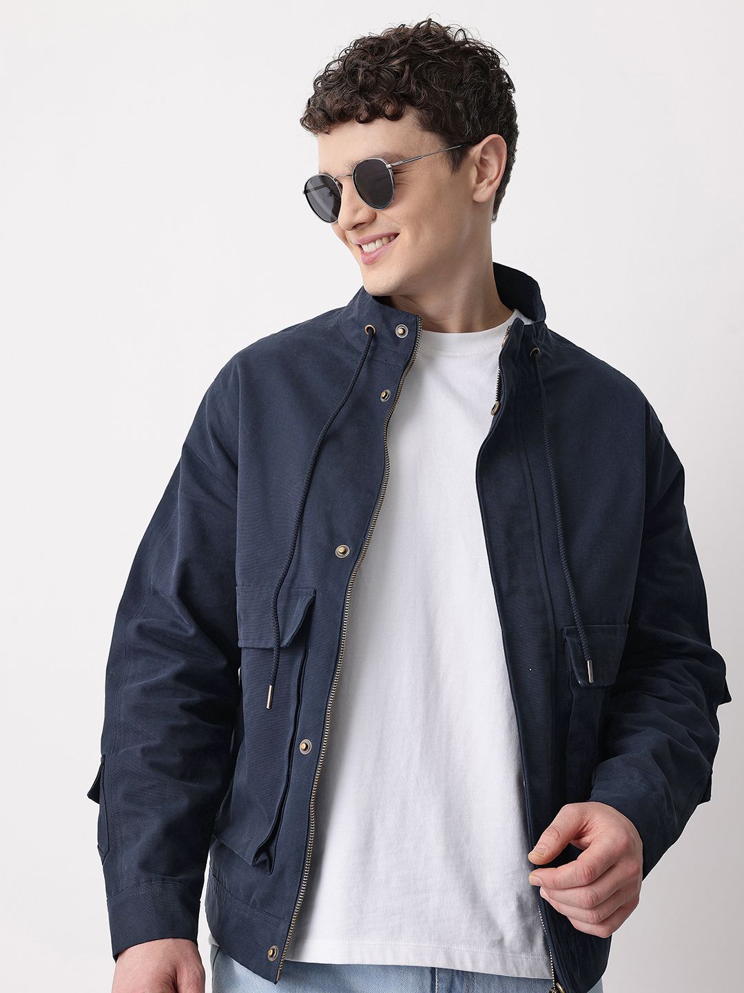 Mast & Harbour Mock Collar Lightweight Pure Cotton Tailored Jacket
