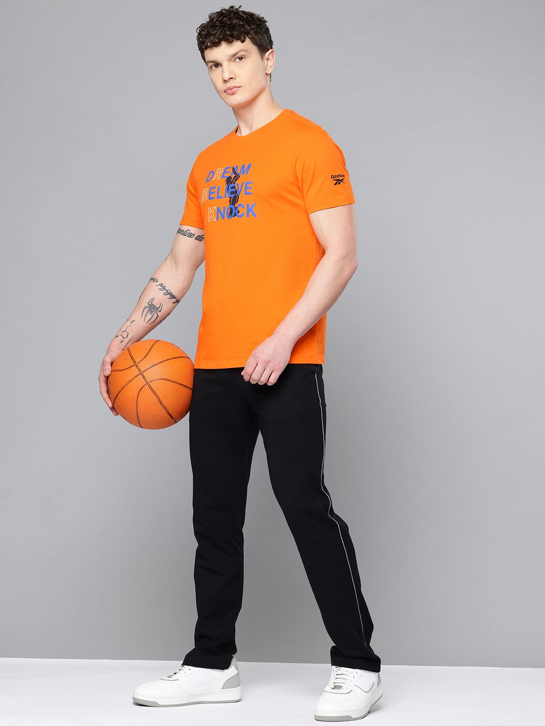 Reebok Typography Printed Pure Cotton Athleisure T-shirt