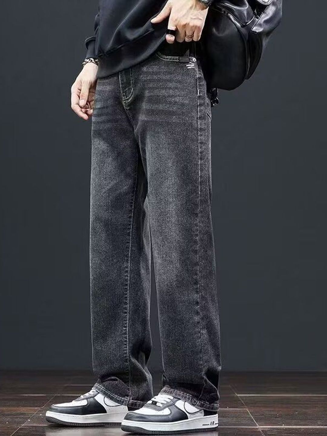 StyleCast x Revolte Men Straight Fit Mid-Rise Light Fade Jeans