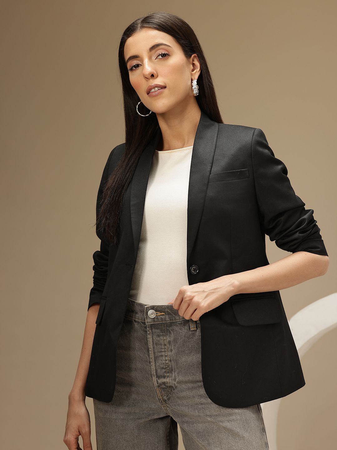 Chemistry Shawl Collar Single Breasted Coat with Vent